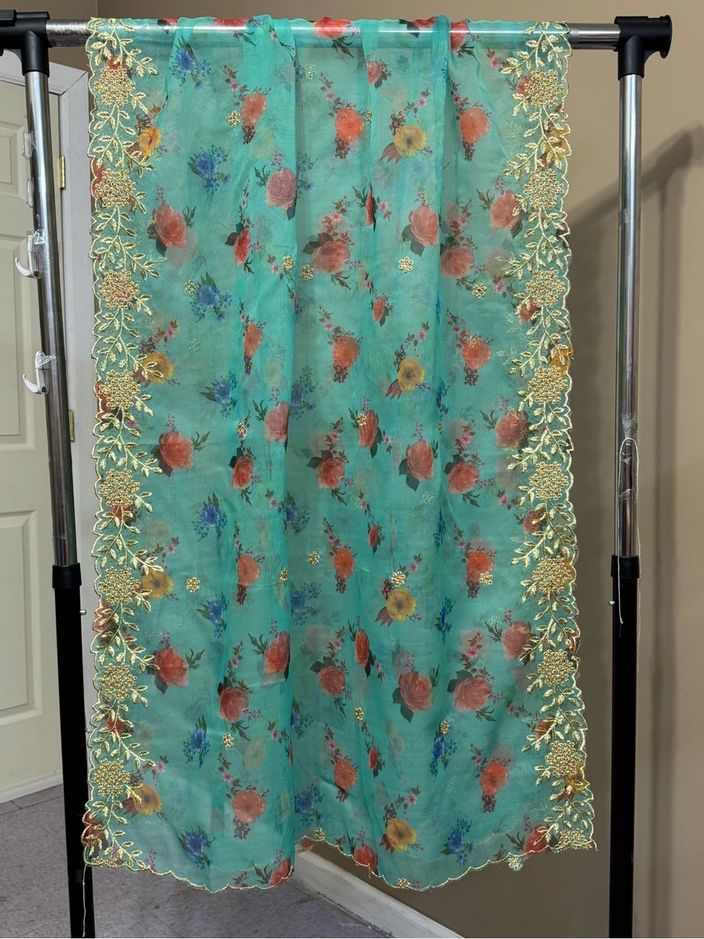 Pakistani organza embroidered fancy dupatta/shawl